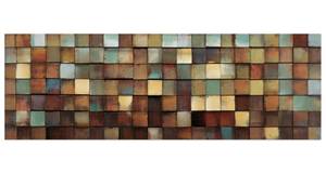 Tableau en bois More is more Marron - Vert - En partie en bois massif - 144 x 44 x 7 cm