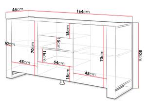 Kommode Wood Braun - Holzwerkstoff - Kunststoff - 80 x 80 x 164 cm