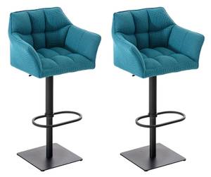 Tabouret de bar Damaso Lot de 2 Turquoise - Noir