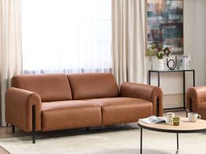 3-Sitzer Sofa ASKIM Schwarz - Braun - Sandbraun