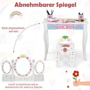 Kinder Schminktisch Set Frisiertisch Weiß