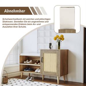 Schuhschrank Feinw Ⅰ Braun - Holzwerkstoff - Holz teilmassiv - 40 x 69 x 105 cm