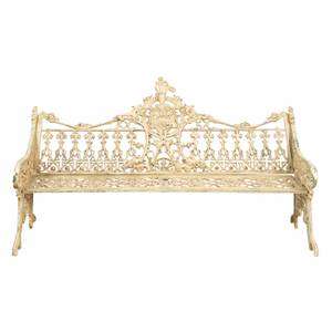 Banc de Jardin Art Nouveau Beige - Métal - 65 x 100 x 180 cm