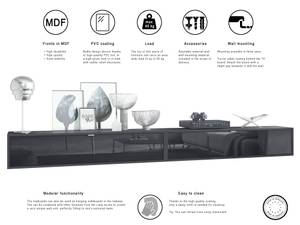 Lowboard Lana 1400 2erSet Schwarz - Hochglanz Grau