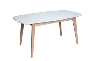 Table de repas Vintage Blanc - Bois massif - Bois/Imitation - 160 x 76 x 100 cm