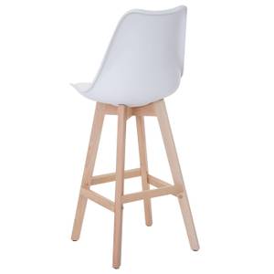 Tabouret de bar Malmö T501 (lot de 2) Blanc - Cuir synthétique - 46 x 110 x 54 cm