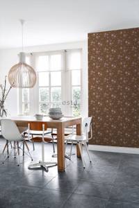 Tapete Blumen 6963 Braun - Naturfaser - Textil - 53 x 1005 x 1005 cm