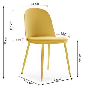 Pack 4 Stühle Kana Stühlen Gelb - Kunststoff - 45 x 83 x 51 cm