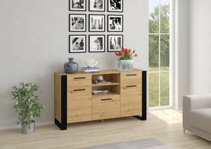 Kommode NUKA 155x45x87 Beige - Holzwerkstoff - Kunststoff - 155 x 87 x 45 cm