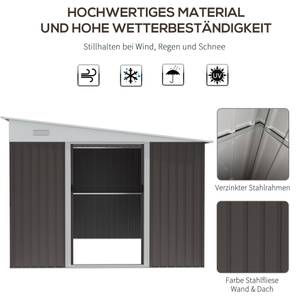 Gartenhaus 845-529GY Grau - Metall - 345 x 201 x 280 cm