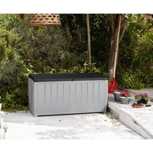 Outdoor Aufbewahrungsbox Grau - Polyrattan - 124 x 63 x 124 cm