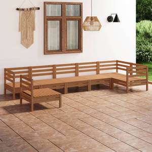 Garten-Lounge-Set Braun - Massivholz - Holzart/Dekor - 64 x 63 x 64 cm