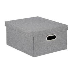 2 x Aufbewahrungsbox mit Deckel, klein, Ordnungsbox Bambus, Vorratsdose,  HBT: 11,5 x 10 x 8