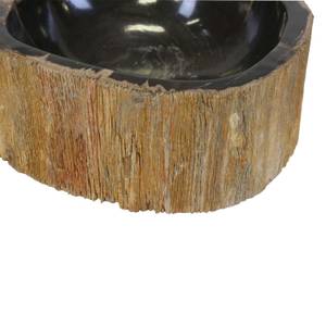 Fossiles Holz Waschbecken Olivia Braun - Naturfaser - 35 x 15 x 35 cm