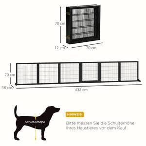 Türschutzgitter D06-118BK Braun - Massivholz - 36 x 70 x 432 cm