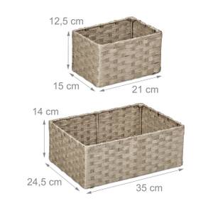 Lot de 3 paniers de rangement Gris - Métal - Papier - 35 x 14 x 25 cm