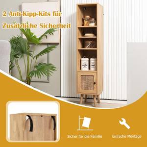 Hochschrank Rattan Braun - Holzwerkstoff - 30 x 137 x 30 cm