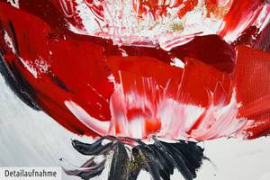 Bild gemalt Der Duft der Blütenpracht Rot - Massivholz - Textil - 80 x 80 x 4 cm