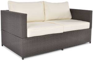 Gartensofa MALAGA 2 Braun - Rattan - 145 x 62 x 75 cm