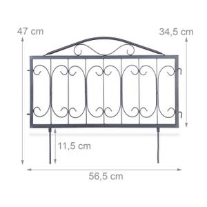 Beetzaun Metall 4er Set GOTH Schwarz - Metall - 225 x 47 x 2 cm