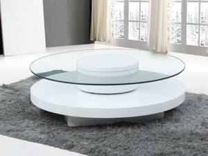 Table basse RYHALI Blanc - Bois manufacturé - 100 x 33 x 100 cm