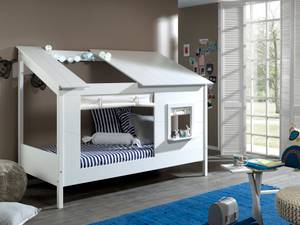 Lits simples enfant Housebed Blanc - Bois manufacturé - Bois massif - Bois/Imitation - 90 x 16 x 211 cm