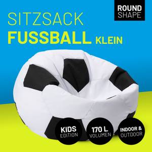 Sitzsack Fußball Weiß - Kunststoff - 90 x 40 x 65 cm