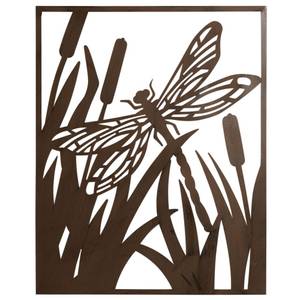 Rahmen aus gealtertem Metall "Libelle" Metall - 63 x 80 x 3 cm