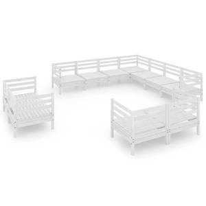 Garten-Lounge-Set Weiß - Massivholz - Holzart/Dekor - 64 x 63 x 64 cm