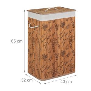 Wäschekorb Bambus faltbar Schwarz - Braun - Weiß - Bambus - Holzwerkstoff - Textil - 43 x 65 x 32 cm