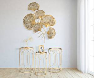 Tafel mit Blättern Gold - Metall - 75 x 101 x 6 cm