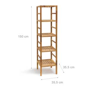 Étagère de salle de bain Rangement noyer Hauteur : 150 cm