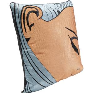 Kissen Comic Face Beige - Textil - 50 x 50 x 5 cm