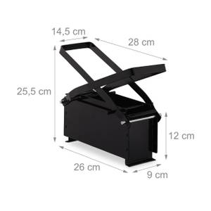 Papierbrikettpresse Schwarz - Metall - 28 x 26 x 15 cm