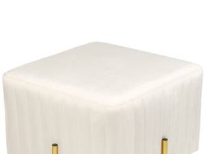 Hocker DAYTON Creme - Gold - Weiß - 48 x 41 cm