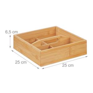 Organiseur bambou avec 4 compartiments Marron - Bambou - 25 x 7 x 25 cm