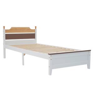 Einzelbett M222-01 Weiß - Massivholz - 98 x 83 x 210 cm