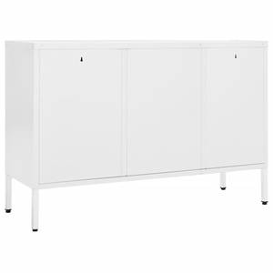 Sideboard ALKETAS Stahl und Glas Weiß Weiß - Metall - 105 x 70 x 35 cm