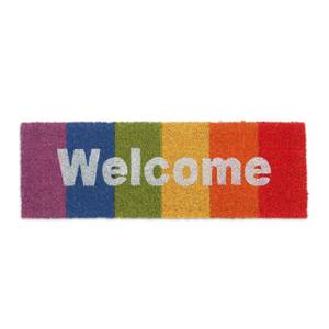 Kokos Fußmatte "Welcome" Regenbogen Violett - Rot - Gelb - Naturfaser - Kunststoff - 75 x 2 x 25 cm