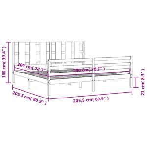 Bettgestell-K-3162 Grau - Breite: 206 cm