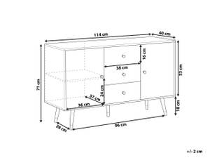 Sideboard ULIKA Braun - Gold - Holzwerkstoff - 114 x 71 x 40 cm