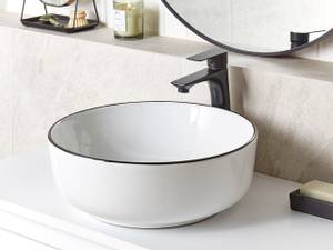 Lavabo XERT Noir - Blanc - Céramique - 42 x 14 x 42 cm