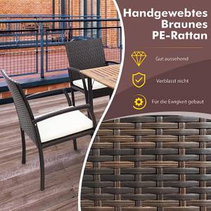 Gartenstuhl Polyrattan (2er Set) Braun - Rattan - 55 x 89 x 62 cm