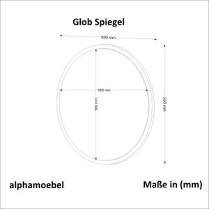 Spiegel rund "Glob" Weiß Weiß - Holzwerkstoff - Glas - 59 x 59 x 2 cm