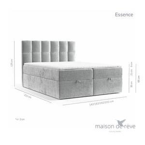 Boxspringbett Essence Bonellfederkern Hellgrau - Breite: 180 cm