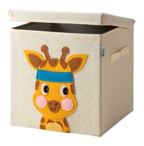 Lifeney Aufbewahrungsbox Deckel Giraffe Kunststoff - 33 x 38 x 3 cm