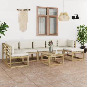 Garten-Lounge-Set 3016481-9 (8-teilig) Weiß - Holzwerkstoff - Holzart/Dekor - 64 x 70 x 64 cm