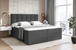 Boxspringbett MARCE Grau - Breite: 160 cm - H3