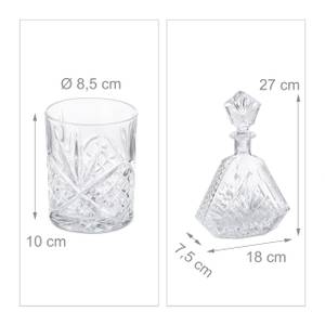 Whisky Set 5-teilig Glas - 18 x 27 x 8 cm