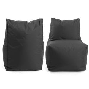 Outdoor Sitzsack, Bean Bag + Pouf Hocker Schwarz - Textil - 65 x 85 x 75 cm